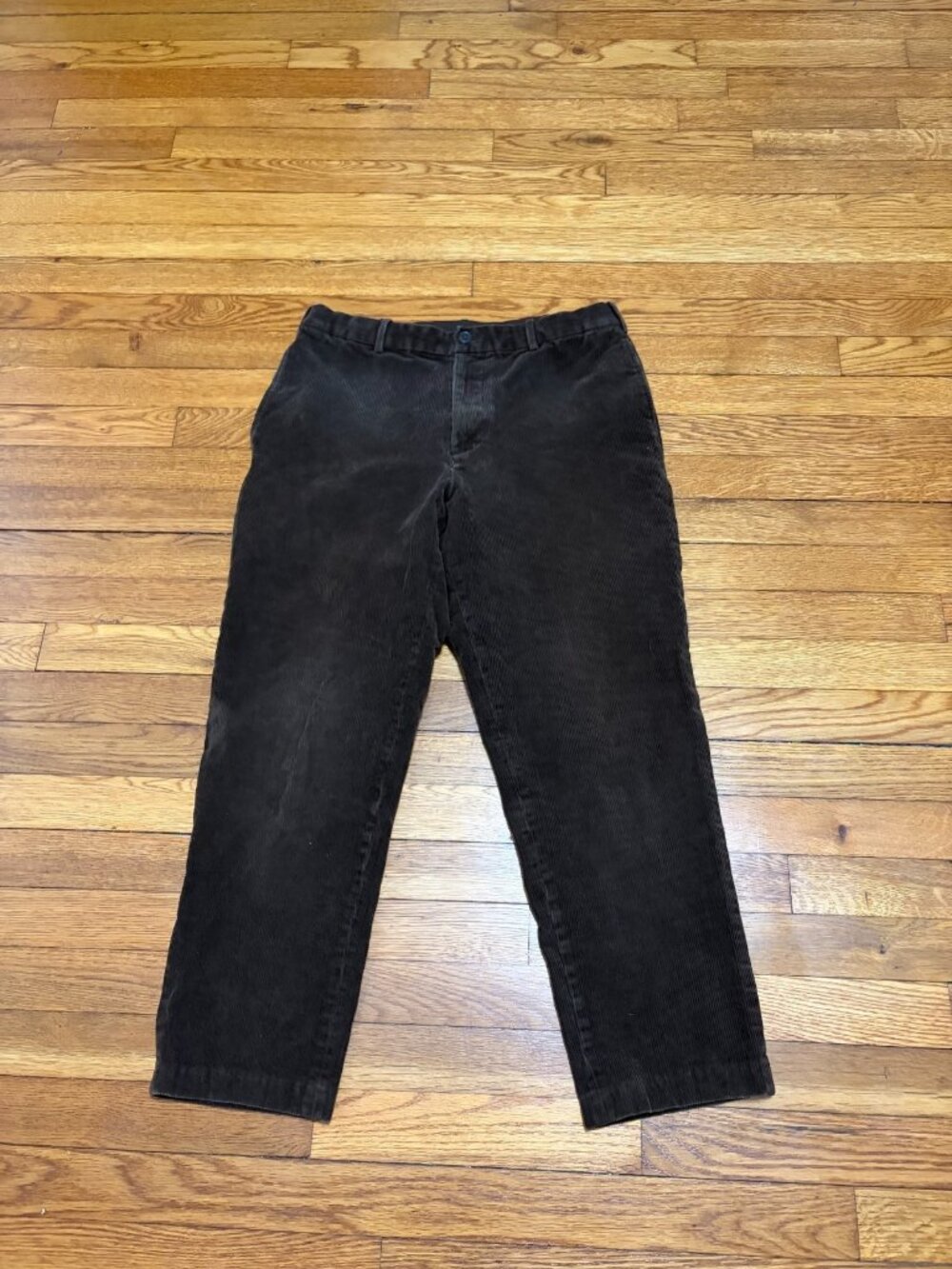 Uniqlo Womens Corduroy Cropped Pants Size Medium Brown Stretch Cotton Crop